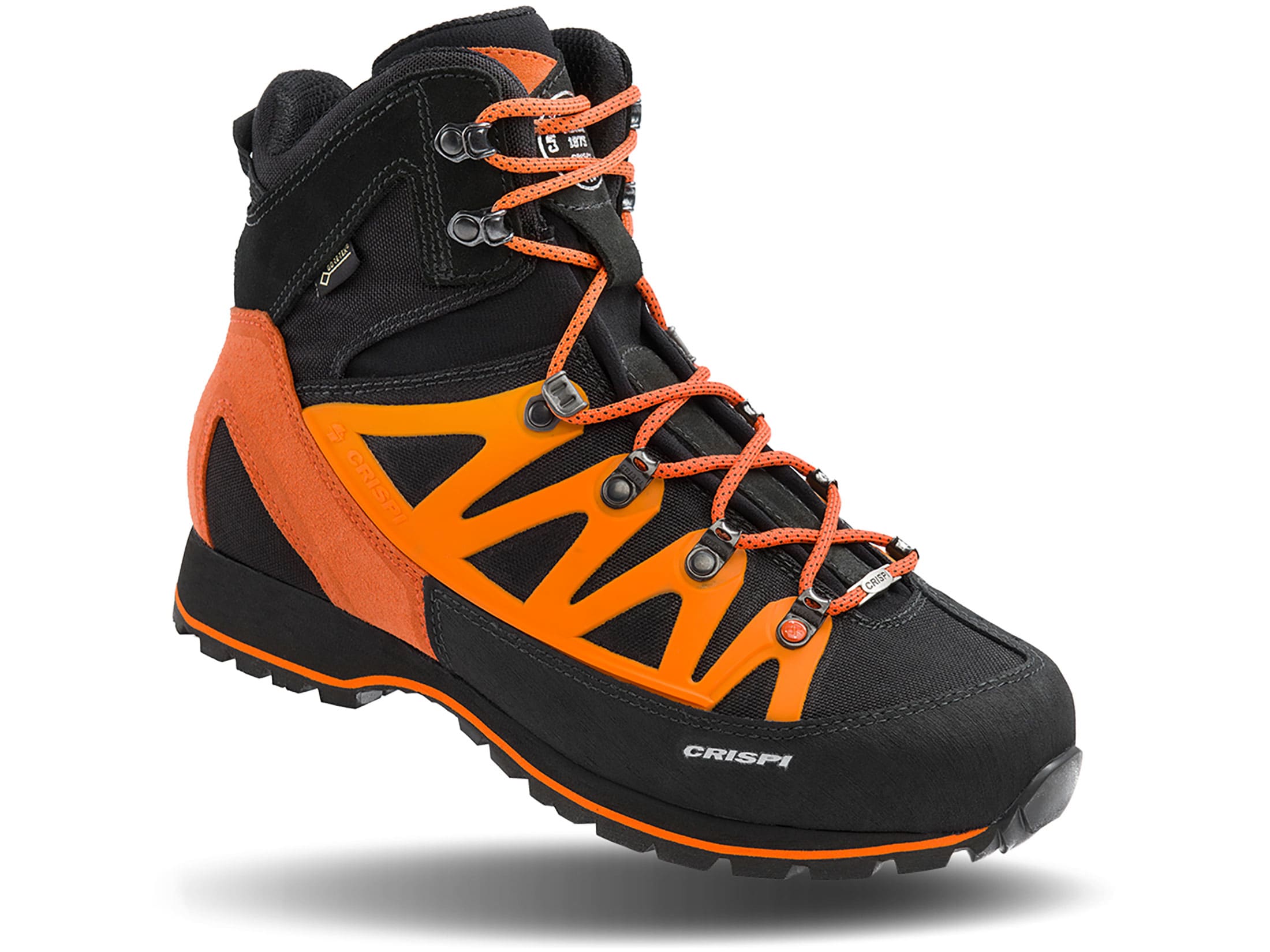 Opened Package 8 Waterproof GORETEX Hiking Boots Leather Black/Orange