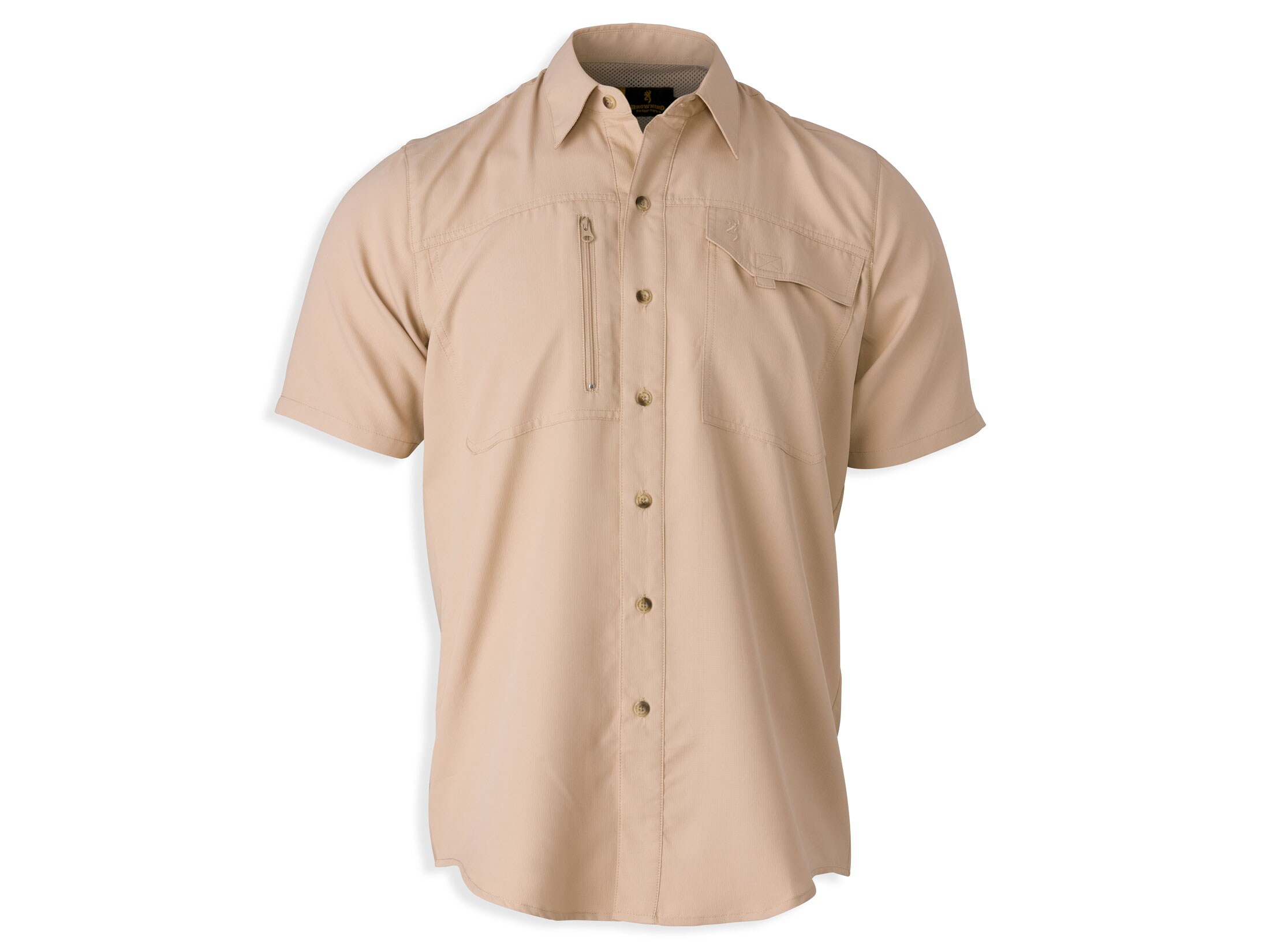 Browning Men's Phenix Shooting Shirt Short Sleeve Polyester Dark Olive