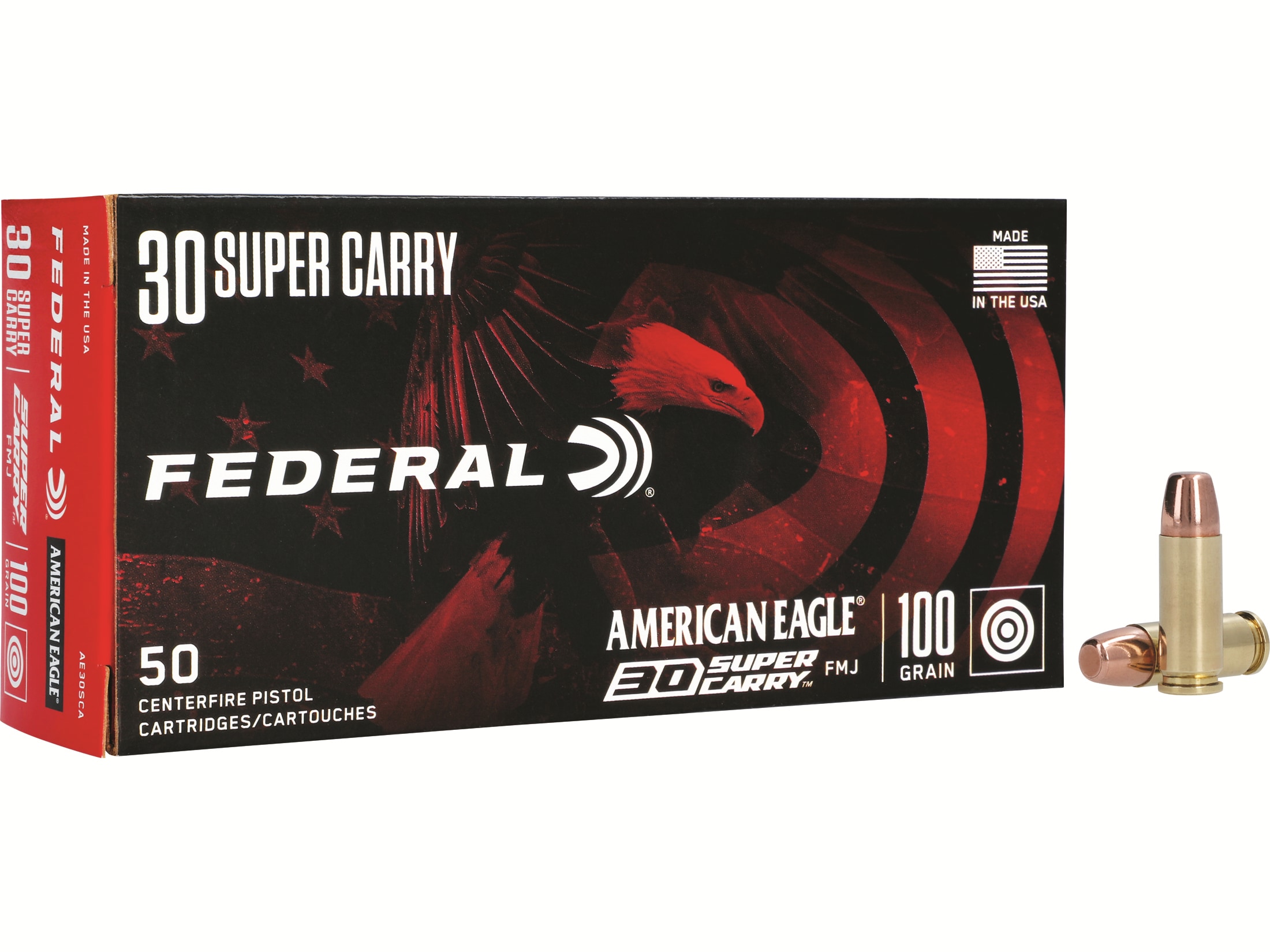 Federal American Eagle 30 Super Carry Ammo 100 Grain Full Metal Jacket