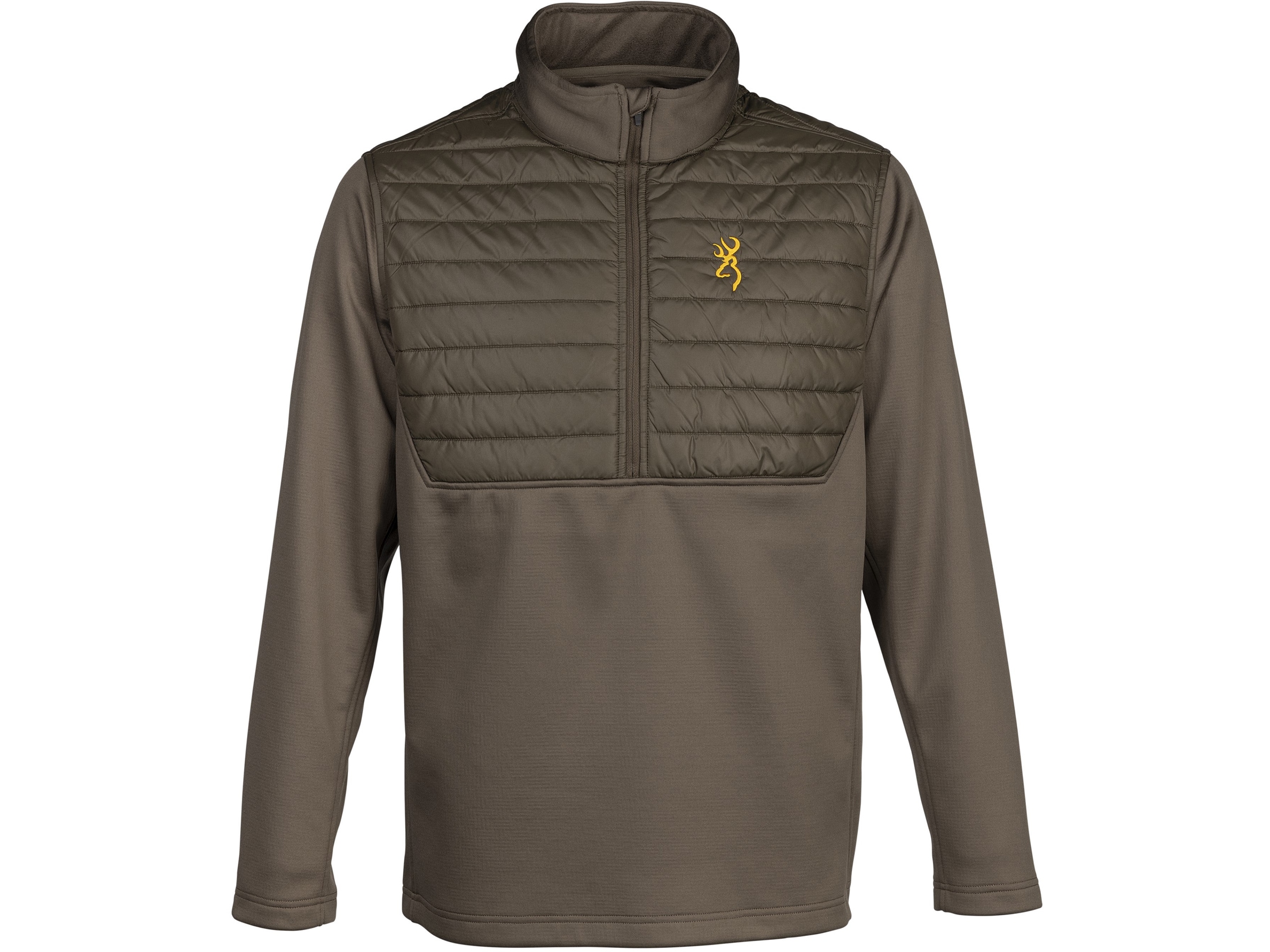 Browning Men's Hybrid Quarter Zip Shirt Major Brown Medium