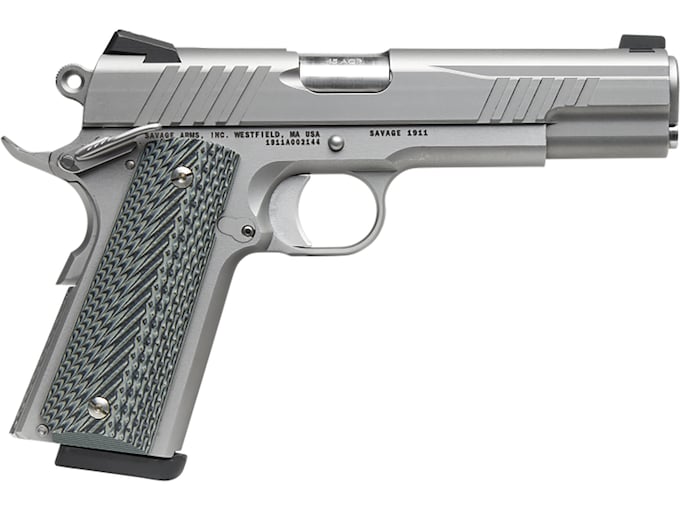 Savage Arms 1911 Government Style 9mm Luger Pistol 5″ Barrel 10+1 Round Stainless Slide Gray Grip Stainless Frame