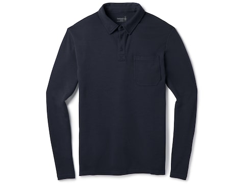 Smartwool Men's Merino 250 Polo Long Sleeve Merino Wool Deep Navy