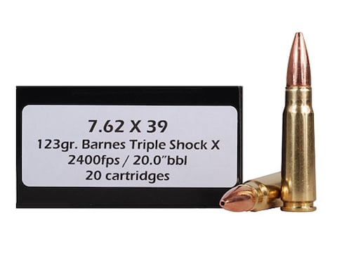 Monoline Bullets DoubleTap Ammo 7.62x39mm 123 Grain Barnes TSX Hollow Point Boat Tail