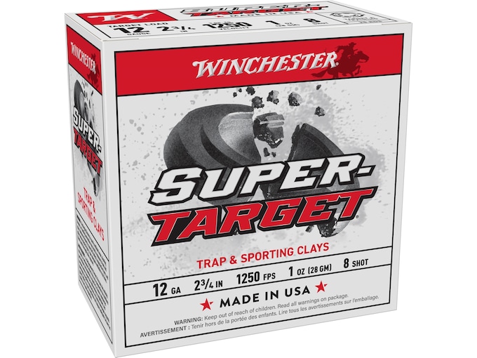 Winchester Super-Target 1250 12 Gauge Ammo 2-3/4″ #8 Lead Shot 1 oz Box of 25