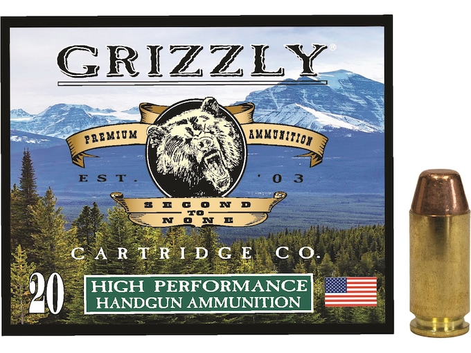 Grizzly Cartridge Bear Load 40 S&W Ammo 200 Grain Full Metal Jacket Box of 20