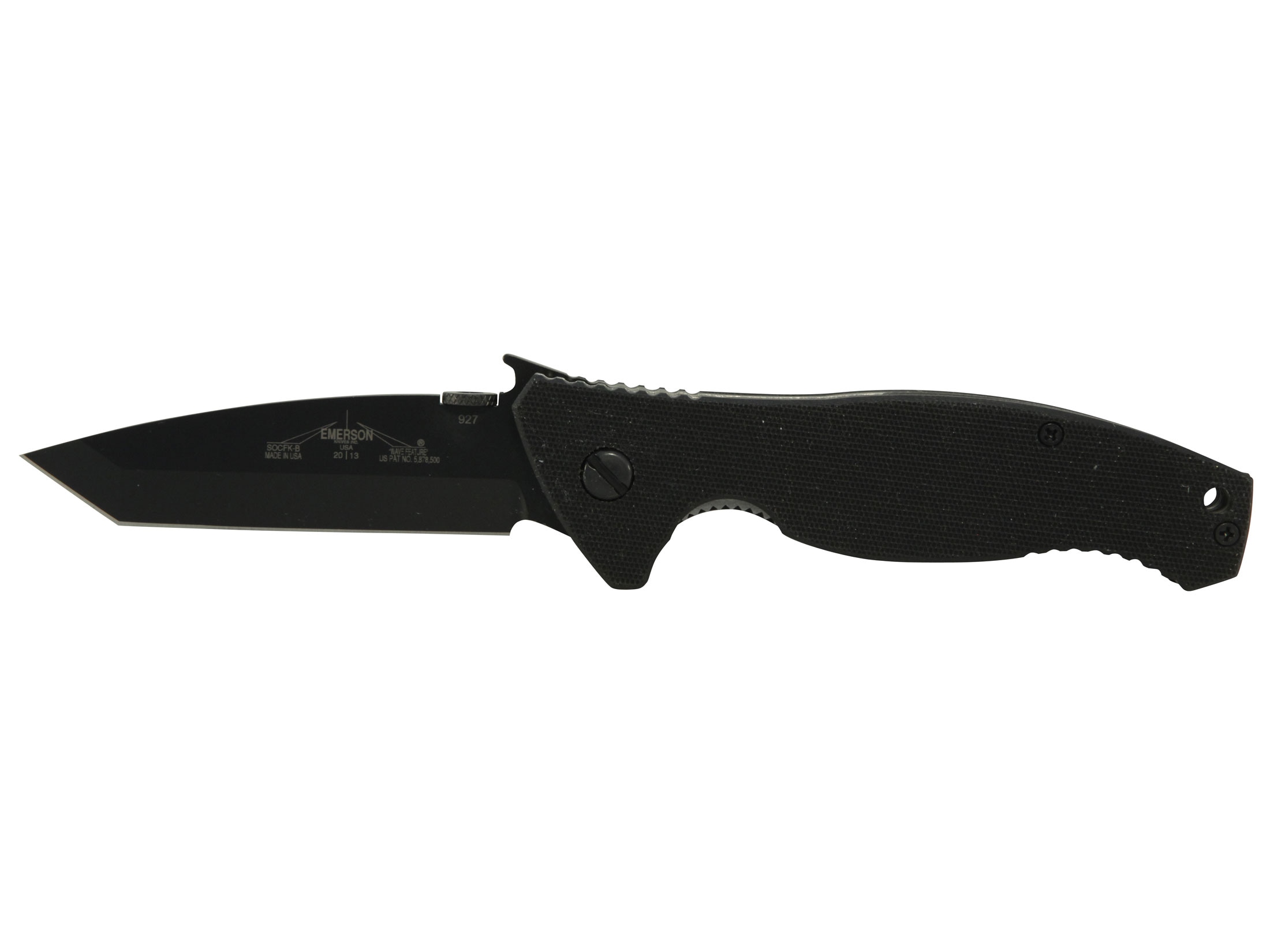 Emerson SOCFK-B Folding Pocket Knife 3.4 Tanto Point 154CM Black SS