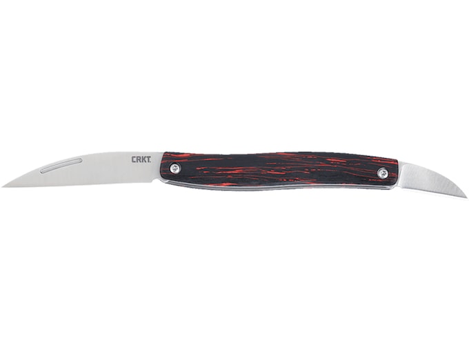 CRKT Forebear 1.06″/2.29″ Folding Wharncliffe Satin 12C27 Sandvik Blade, Black/Red G10 Handle 4810