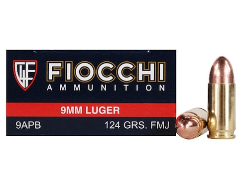 Fiocchi Shooting Dynamics Ammunition 9mm Luger 124 Grain Full Metal Jacket Box of 50