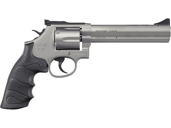SAR USA SR 38 357 Magnum Revolver 6″ Stainless Barrel 6 Round Black Grip