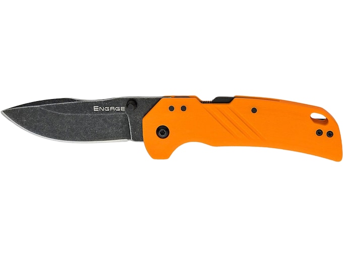 Cold Steel CSFL30DPLDBOZ Engage 3″ Folding Tanto Plain Black PVD Stonewashed 4116 SS Blade/4.11″ Orange GFN Handle Includes Belt Clip