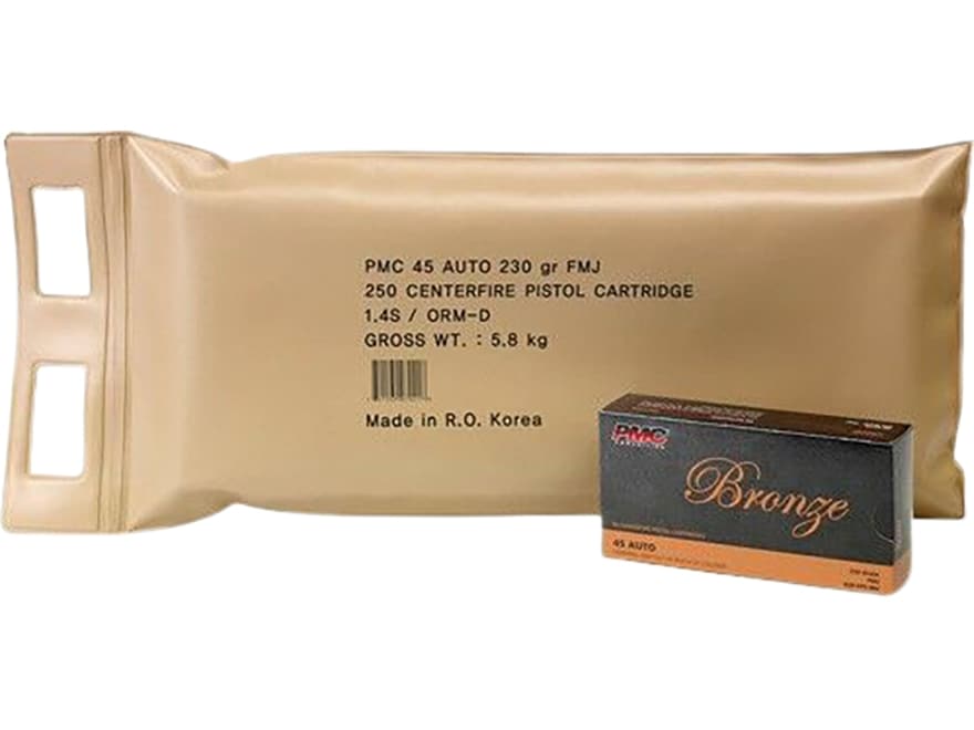 PMC Bronze 45 ACP Ammo 230 Grain Full Metal Jacket Battle Pack of 250