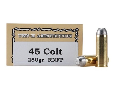 Ten-X Cowboy Ammo 45 Colt (Long Colt) 250 Grain Lead Round Nose Flat