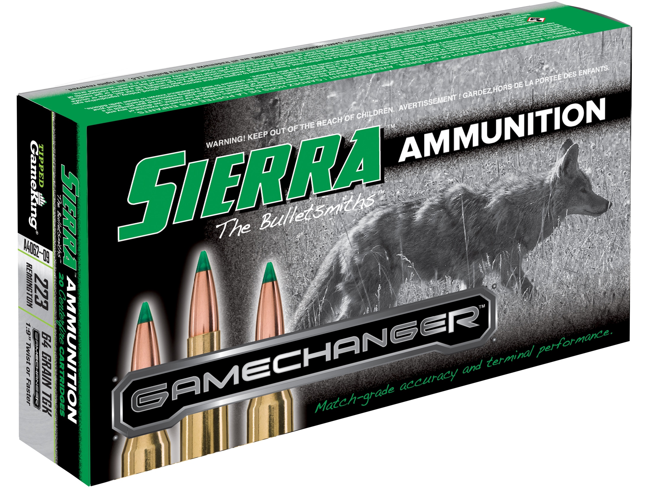 Sierra GameChanger Ammo 223 Remington 64 Grain Tipped GameKing Box of.