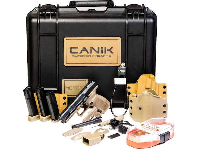 Canik METE SFT 9mm Luger Pistol 4.46″ Barrel 20+1 Round Black Slide Flat Dark Earth Grip Flat Dark Earth Frame Loadout Package