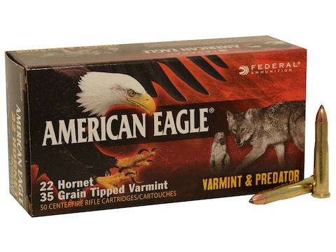Federal American Eagle Varmint and Predator Ammunition 22 Hornet 35 Grain Tipped Varmin...