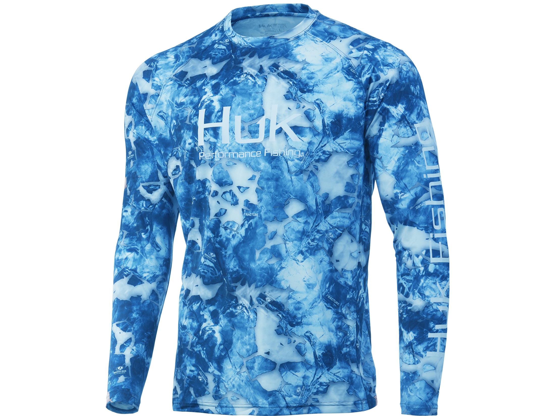 Huk Men's Vented Mossy Oak Fracture Pursuit Long Sleeve Shirt Leeward