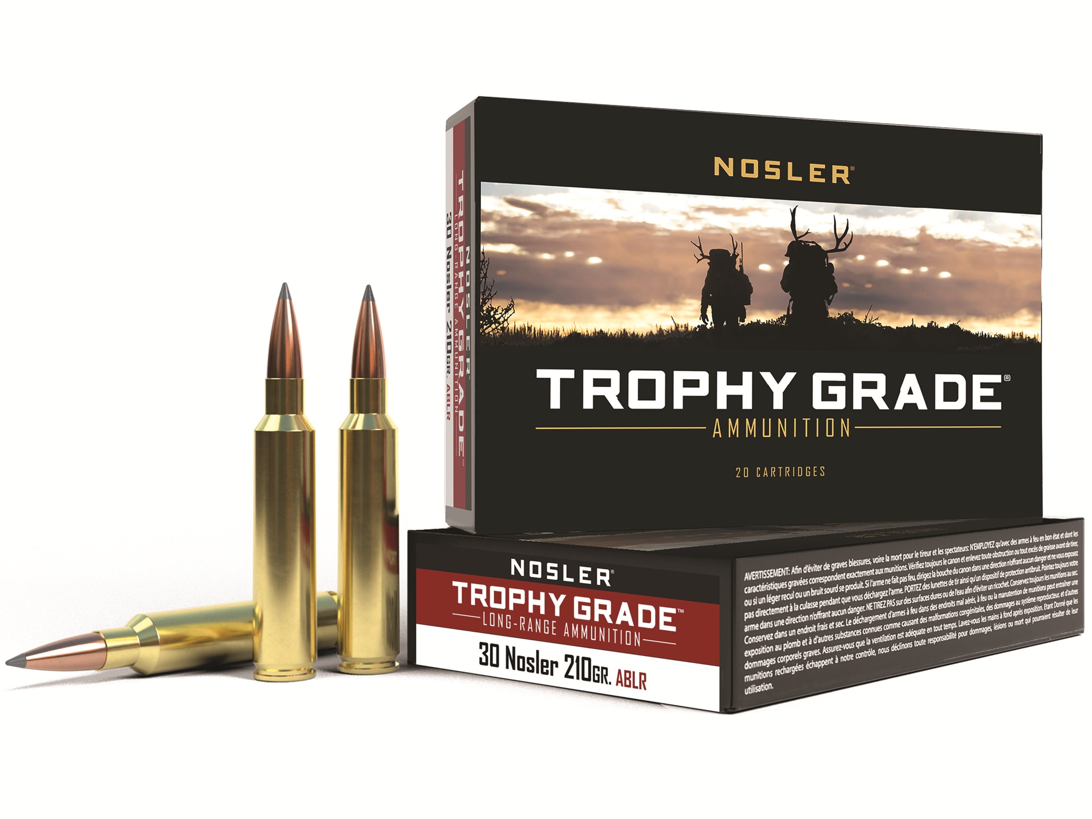 Nosler Trophy Grade Ammo 30 Nosler 210 Grain AccuBond Long Range Box