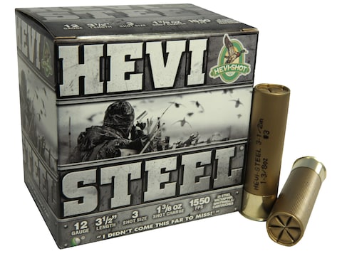 Hevi-Shot Hevi-Steel Waterfowl Ammunition 12 Gauge 3-1/2" 1-3/8 oz #3 Non-Toxic Shot