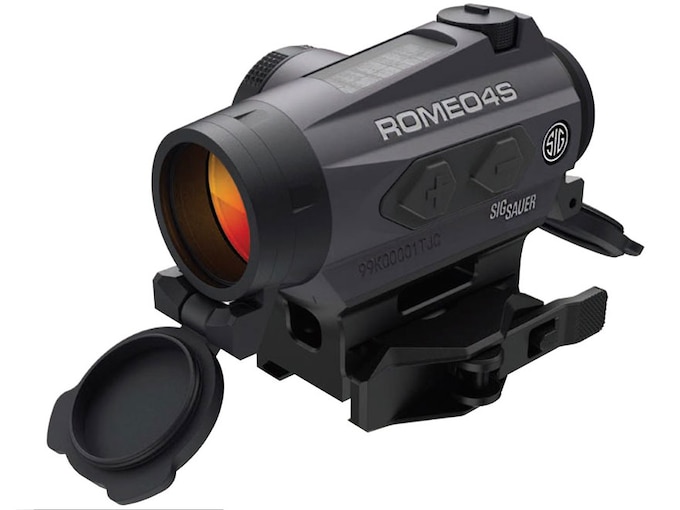 Sig Sauer ROMEO4S Red Dot Sight 1x Ballistic Circle Dot Reticle Torx and Quick-Release Mounts Solar/Battery Powered Graphite