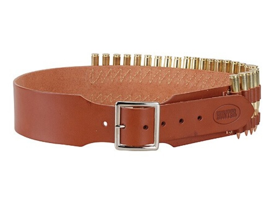 Hunter Cartridge Belt 2 375 H&H Mag Base Cartridges 25 Loops Leather