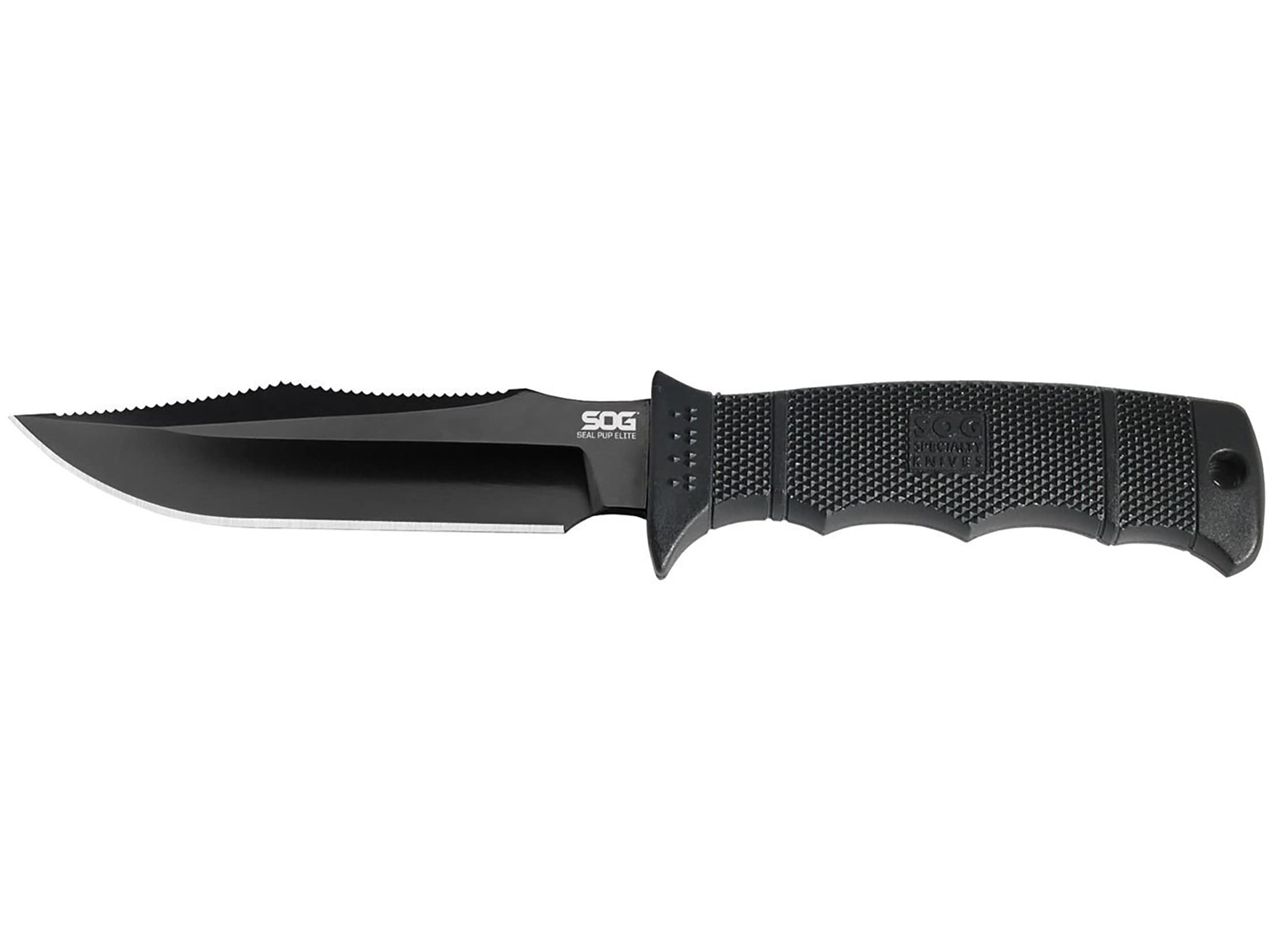 SOG SEAL Pup Elite Fixed Blade Knife 4.85 Clip Point AUS-8 Black